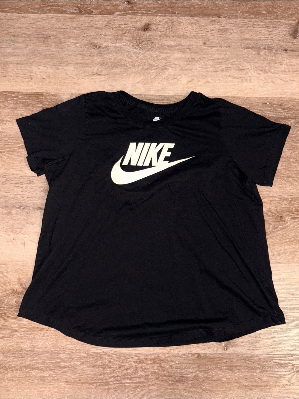 Nike Black Tee with White Interior Logo